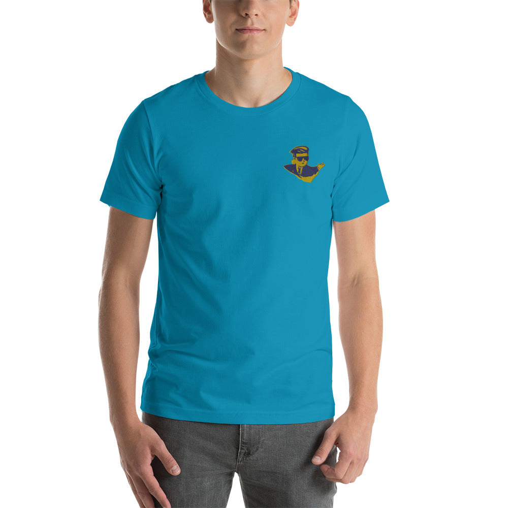 Short-sleeve unisex t-shirt - Embroidered meme man for Ukraine