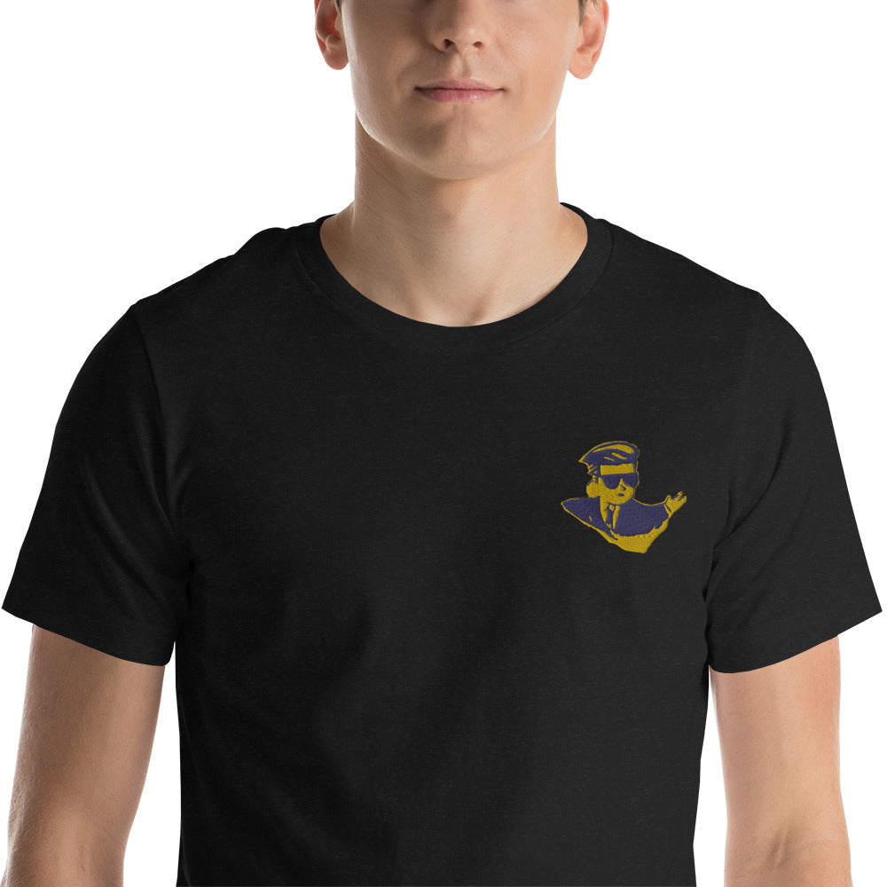 Short-sleeve unisex t-shirt - Embroidered meme man for Ukraine