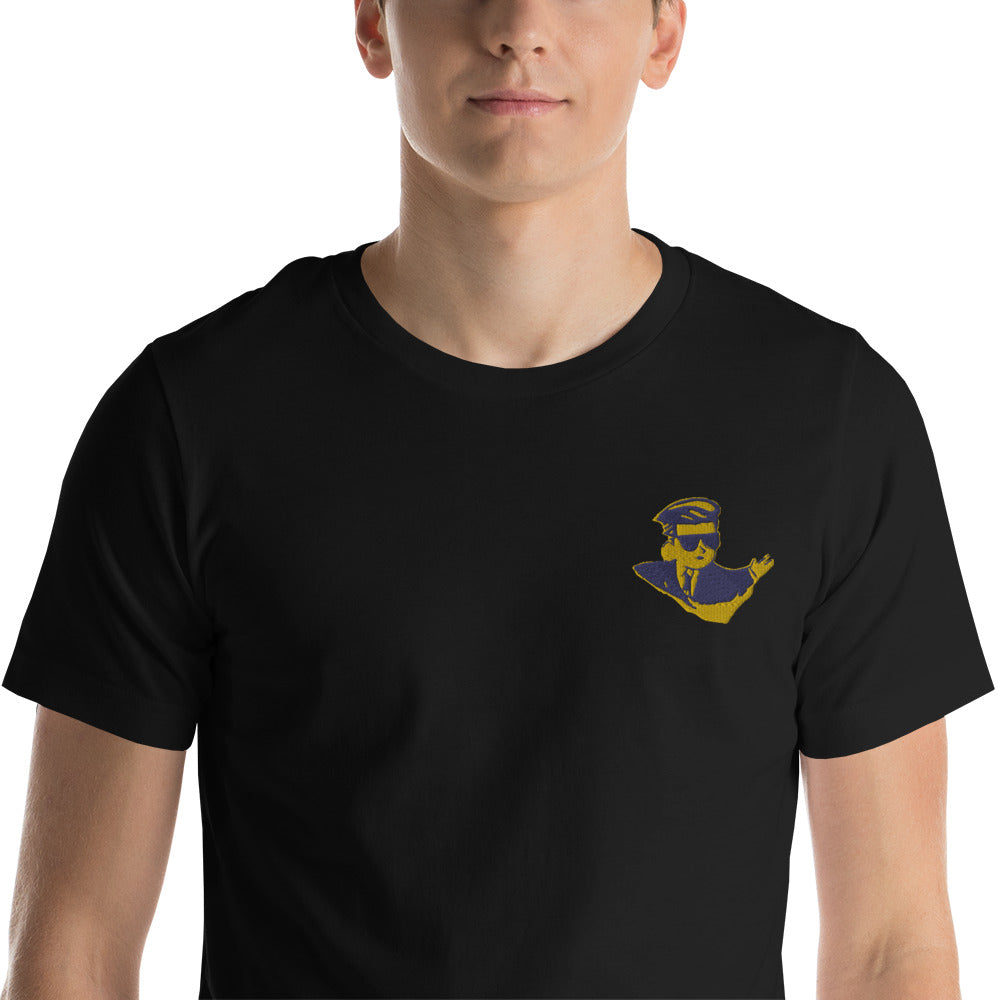 Short-sleeve unisex t-shirt - Embroidered meme man for Ukraine