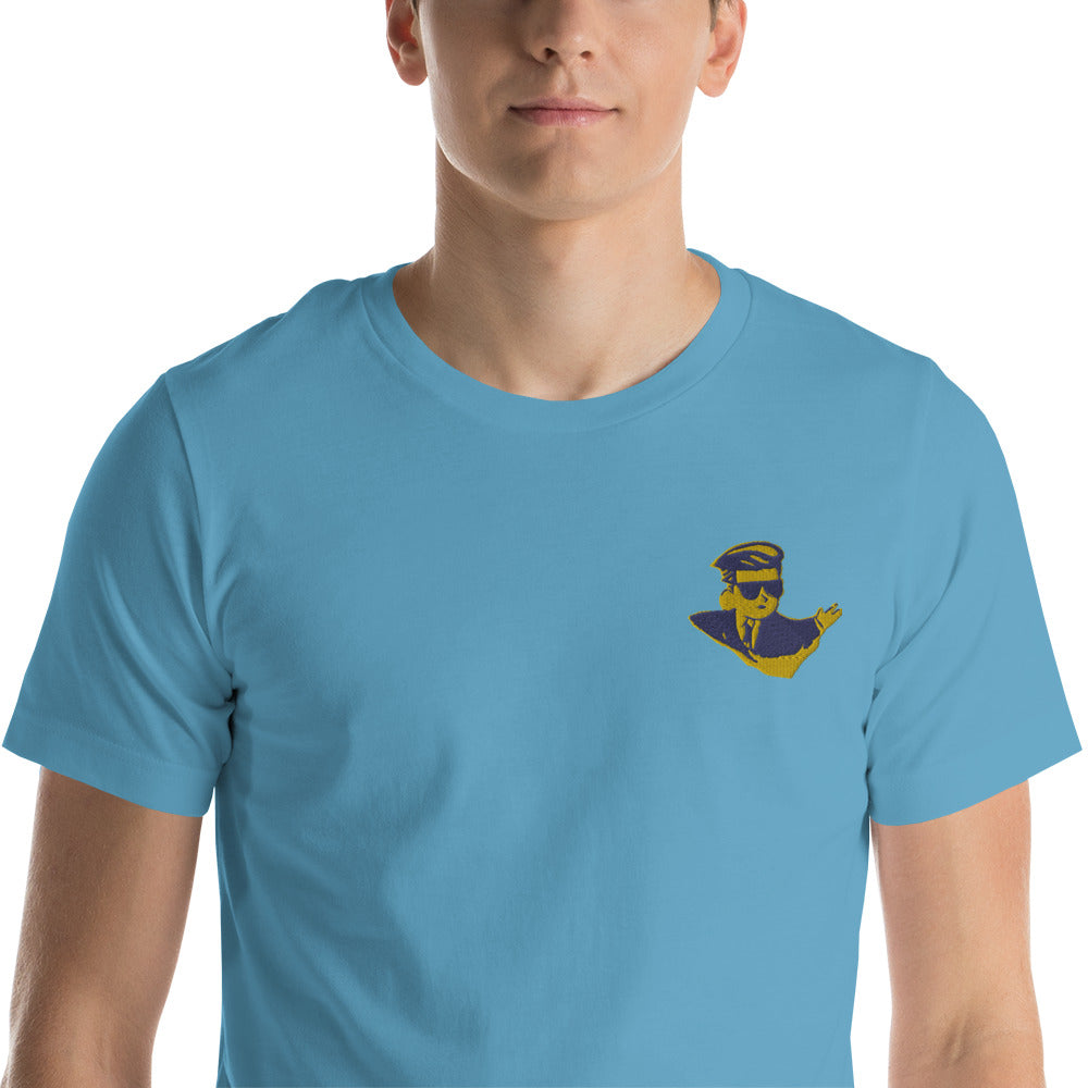 Short-sleeve unisex t-shirt - Embroidered meme man for Ukraine