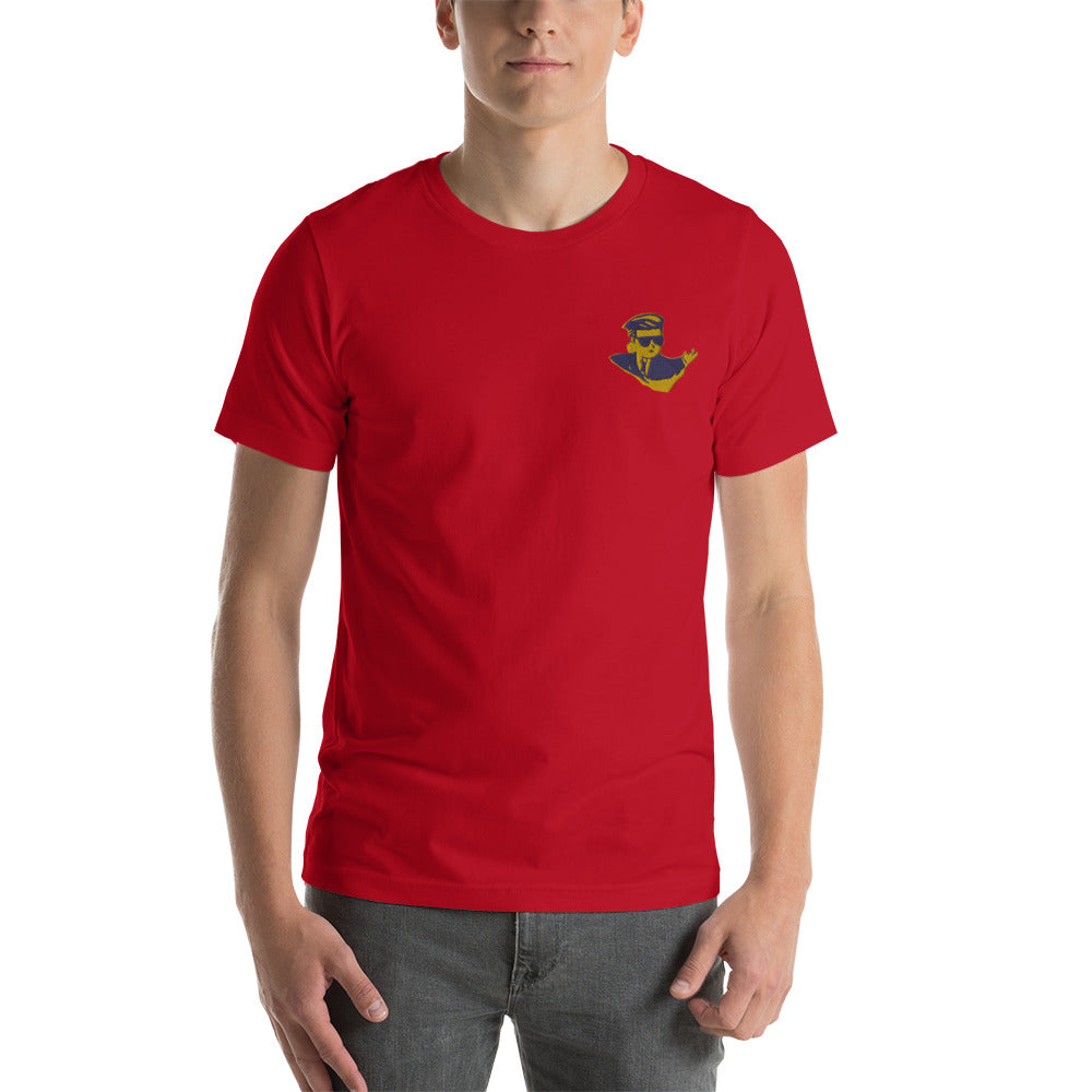 Short-sleeve unisex t-shirt - Embroidered meme man for Ukraine