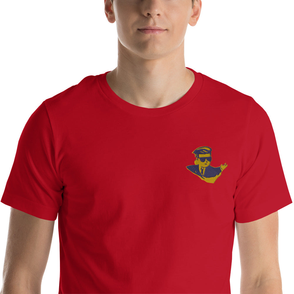 Short-sleeve unisex t-shirt - Embroidered meme man for Ukraine