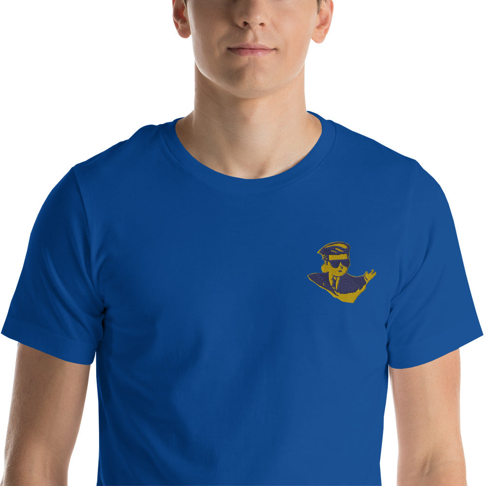 Short-sleeve unisex t-shirt - Embroidered meme man for Ukraine