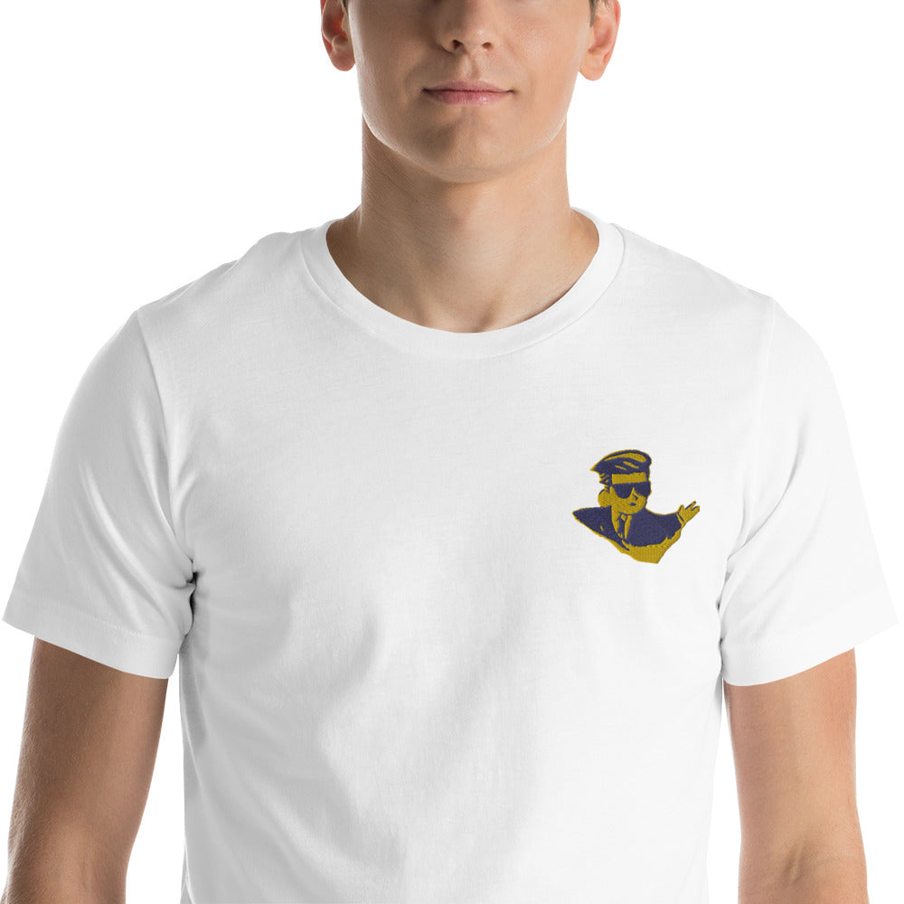 Short-sleeve unisex t-shirt - Embroidered meme man for Ukraine