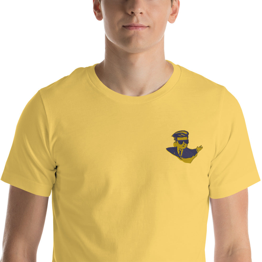 Short-sleeve unisex t-shirt - Embroidered meme man for Ukraine